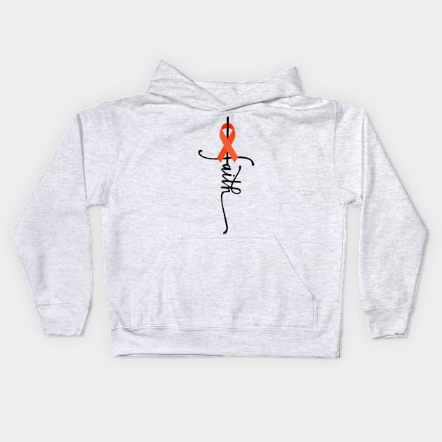 Leukemia Cancer Faith Leukemia Cancer Awareness Kids Hoodie by CreativeShirt